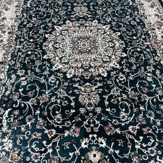 Turkish samarkandi carpet A027A cyan size 400*600