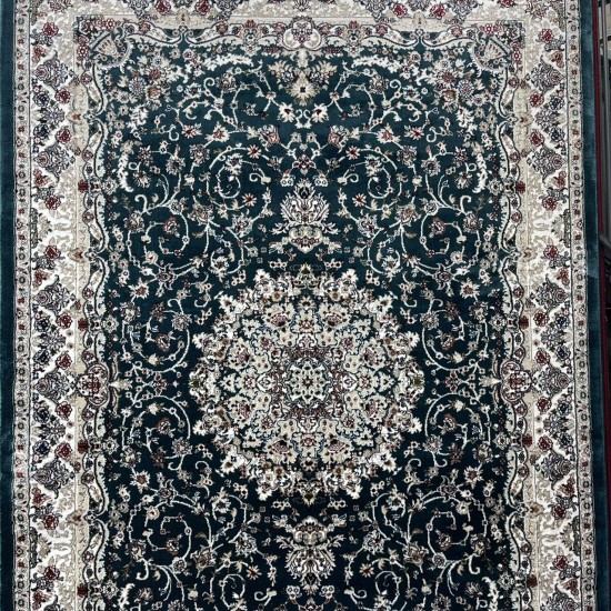 Turkish samarkandi carpet A027A cyan size 400*600