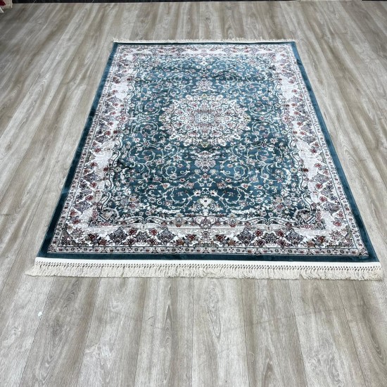 Turkish samarkandi carpet A027A cyan size 300*400