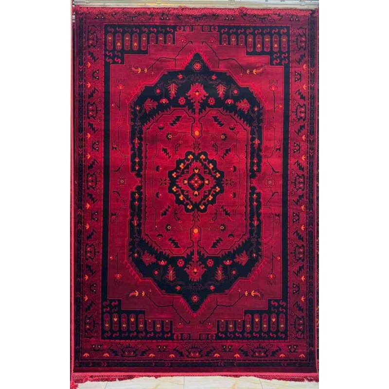 سجاد تركي بخارى نقشة افغاني 1503 بابل احمر مقاس 150*220