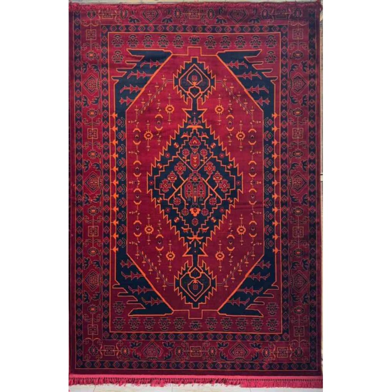 Turkish carpet Bukhara Babylon Afghan pattern 1505 red size 400*500