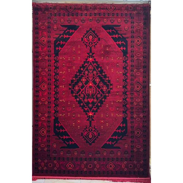 Turkish carpet Bukhara Babylon Afghan pattern 1508 red size 50*80