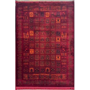 Turkish carpet Bukhara Babylon Afghan pattern 1511 red size 100*300