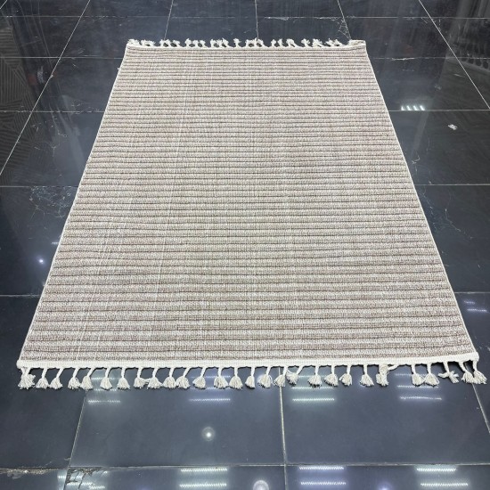 Turkish Batara Burlap Carpet L0064B Brown Beige Size 100*300