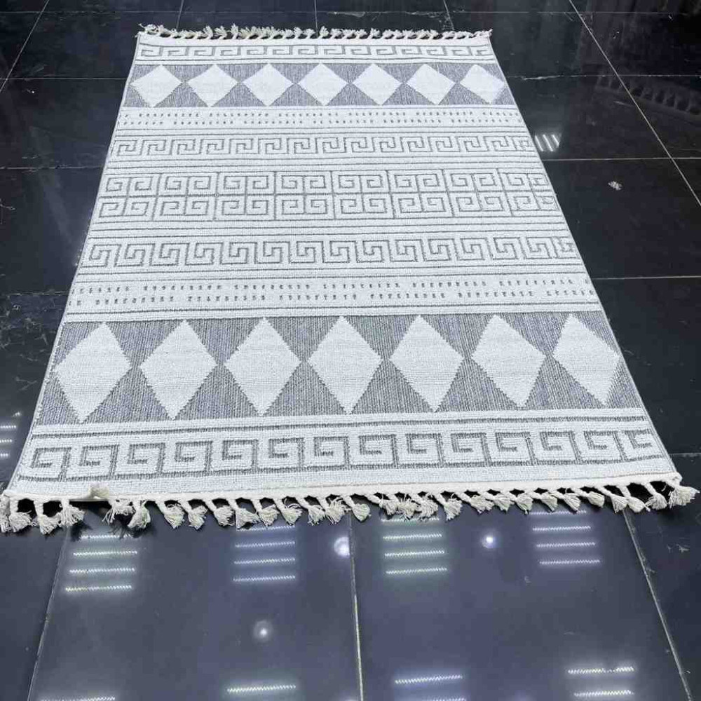 سجاد خيش باتارا تركي L0064B رصاصي ايفوري مقاس 200*300