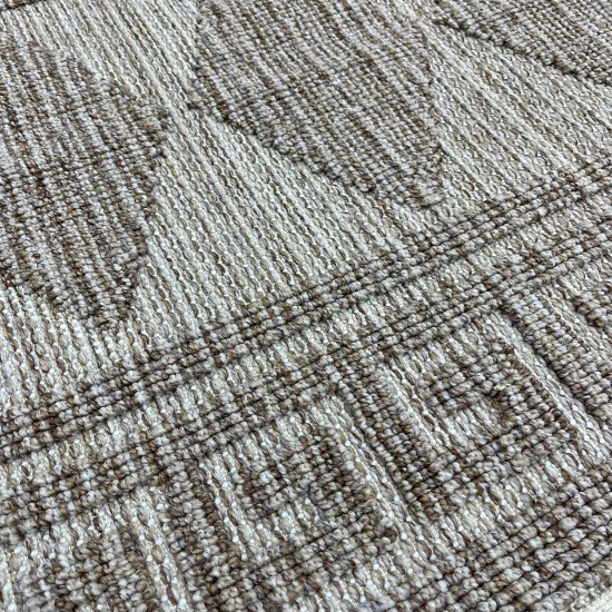 Turkish Batara Burlap Carpet L0027B brown beige Size 100*200