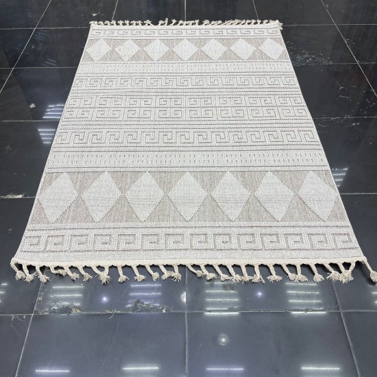 Turkish Batara Burlap Carpet L0027B brown beige Size 200*300