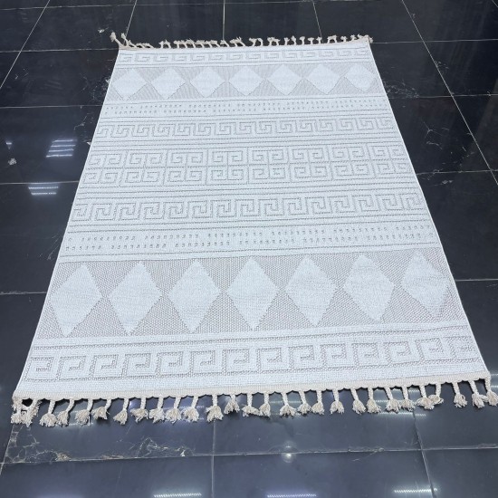 Turkish Batara Burlap Carpet L0027B Ivory Size 50*80