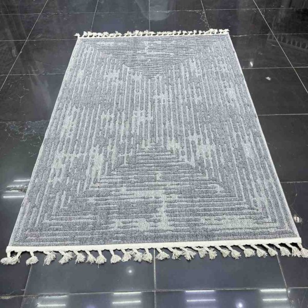 Turkish batara burlap carpet L0026B gray size 80*150