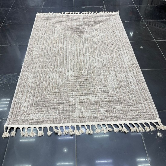 Turkish batara burlap carpet L0026B brown beige size 150*220