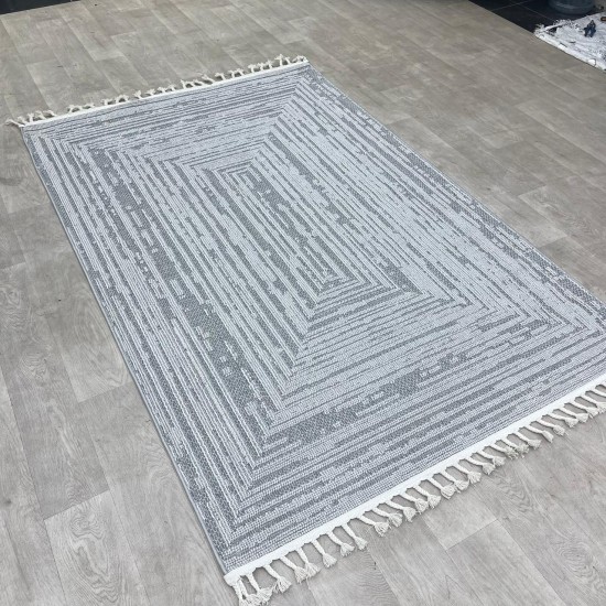 Turkish burlap rugs B787B gray color