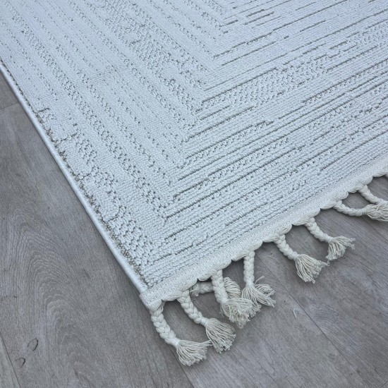 Turkish Jute Carpet Fossils B777A Cream Cream Color