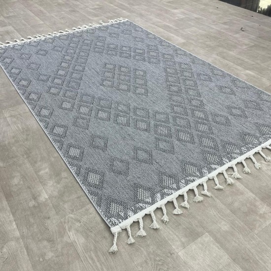 Turkish burlap rugs B795A gray color