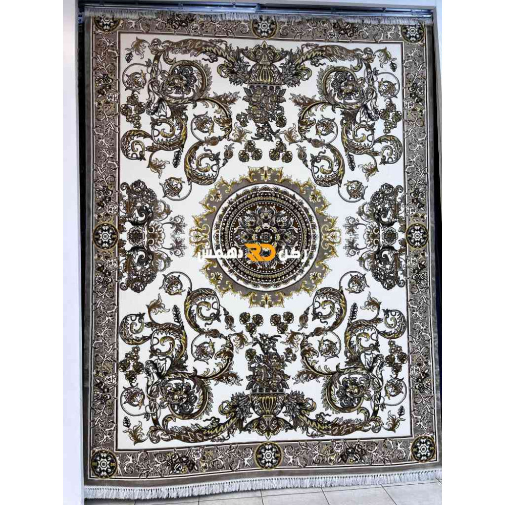 سجاد تركي طوكيو نقش ايراني B061B لون بيج دائري مقاس 300*300