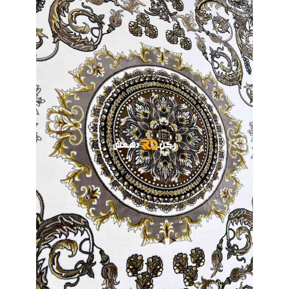 سجاد تركي طوكيو نقش ايراني B061B لون بيج دائري مقاس 300*300