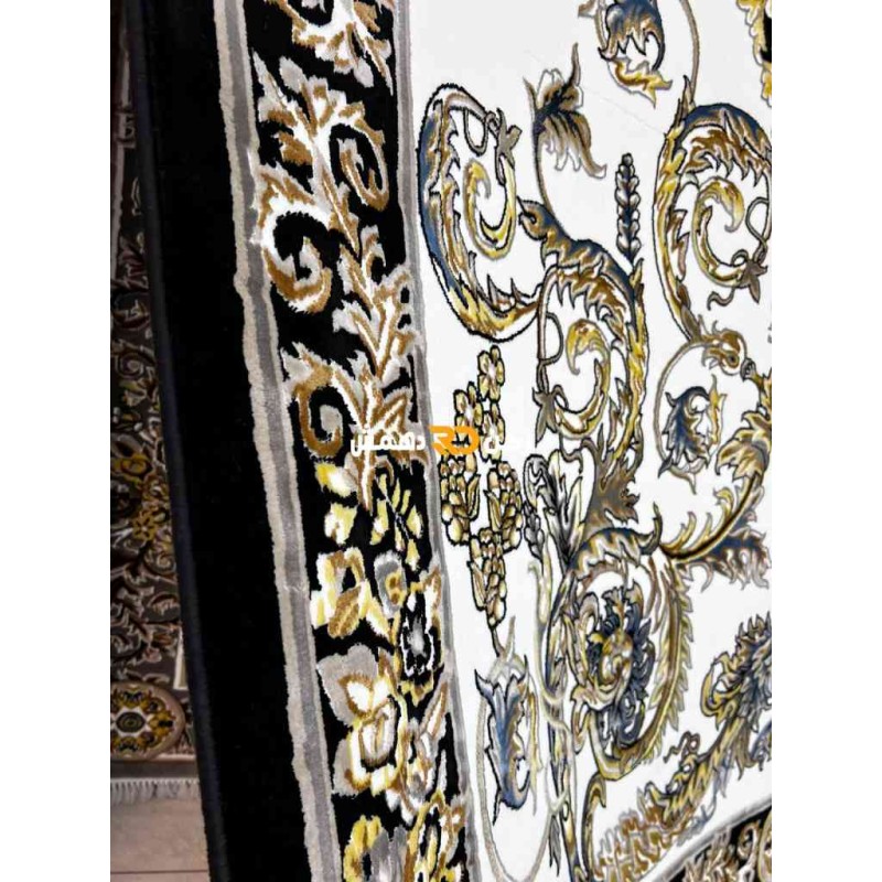 Turkish Tokyo rug Iranian pattern B061B black color size 400*600