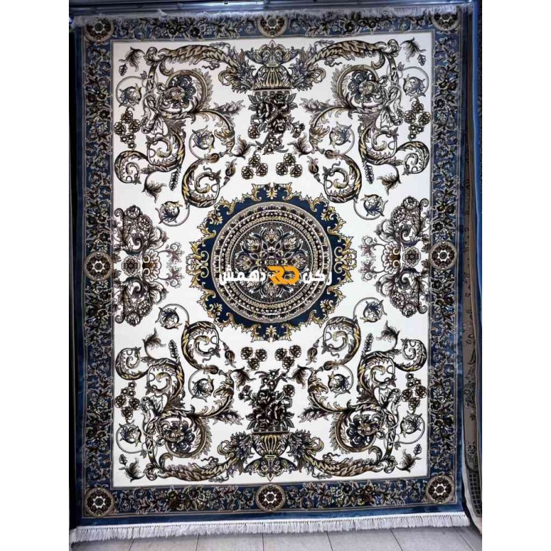 Turkish Tokyo rug Iranian pattern B061B blue color round size 300*300