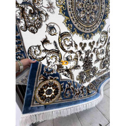 سجاد تركي طوكيو نقش ايراني B061B لون سماوي مقاس 400*600