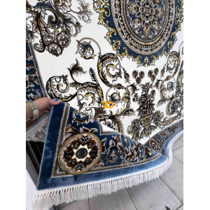 سجاد تركي طوكيو نقش ايراني B061B لون سماوي مقاس 400*600