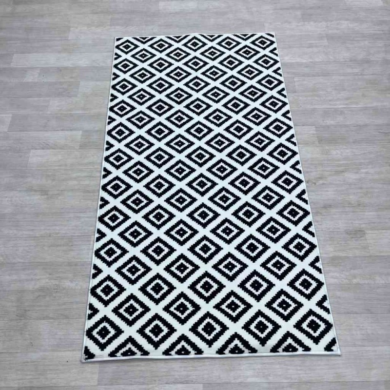 سجاد مايباخ اسود ابيض مقاس 80*150