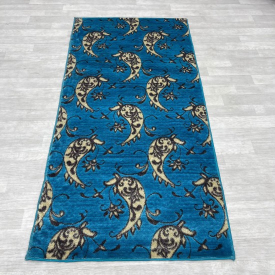 Turkish turquoise silk carpet size 100*200