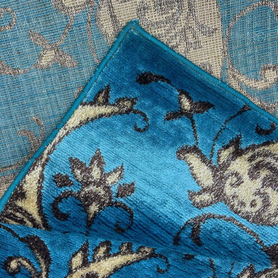 Turkish turquoise silk carpet size 100*200