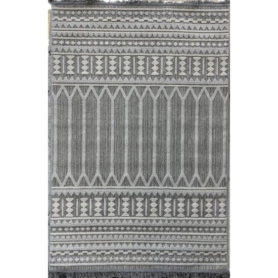 Turkish burlap carpet with casso NA44A gray color