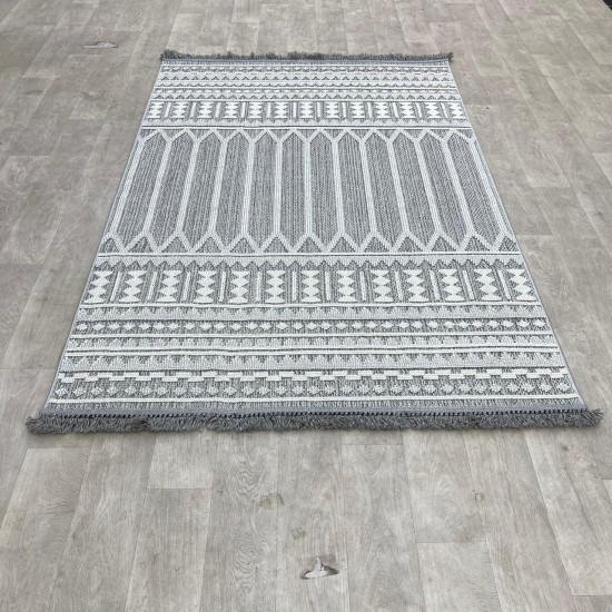 Turkish burlap carpet with casso NA44A gray color