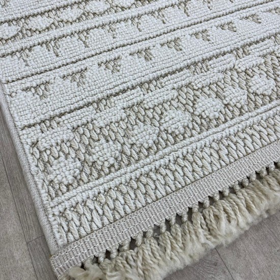 Turkish Jute Rugs with Kasso NA44A Cream Cream Color