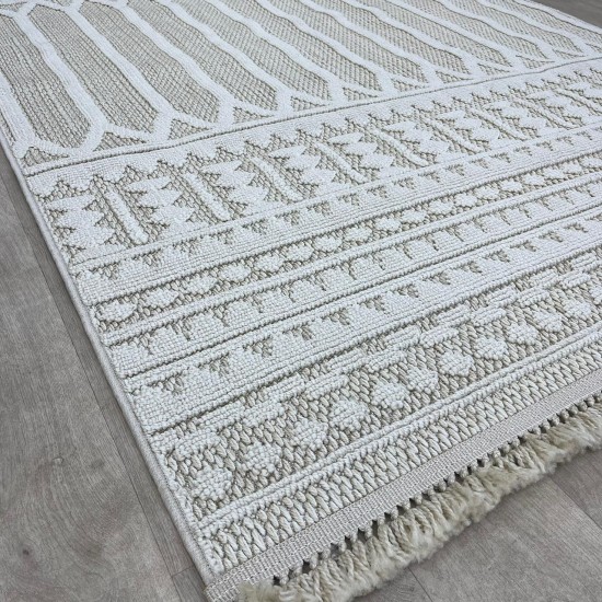 Turkish Jute Rugs with Kasso NA44A Cream Cream Color