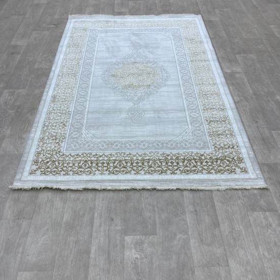 Turkish carpet Turkish Beton 26569A cream beige size 80*150