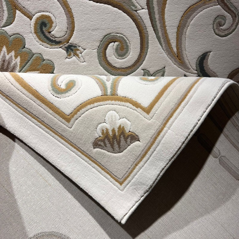 سجاد تركي ارجوان G0783B ابيض ذهبي مقاس 80*150