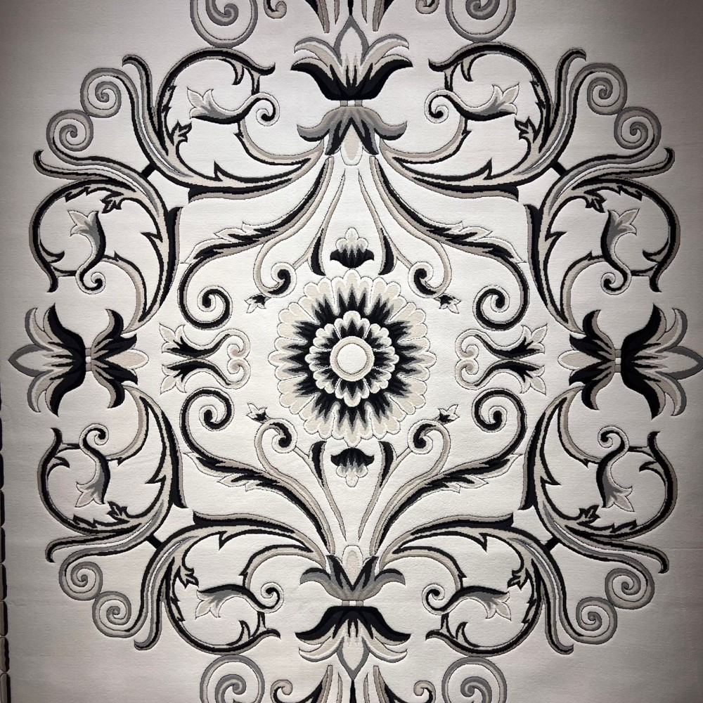 سجاد تركي ارجوان G0783B ابيض انثراسيت مقاس 400*500