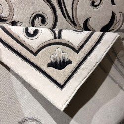 سجاد تركي ارجوان G0783B ابيض انثراسيت مقاس 400*500