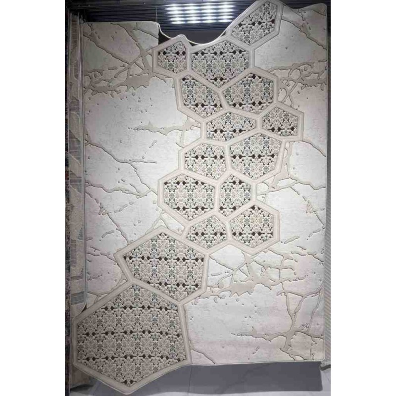 Turkish embossed rug Art N0374A beige size 250*350