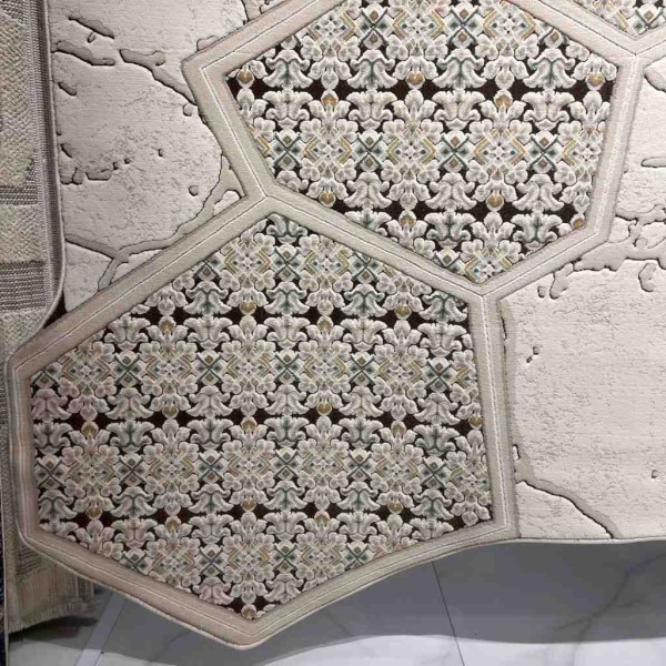 Turkish embossed rug Art N0374A beige size 200*300