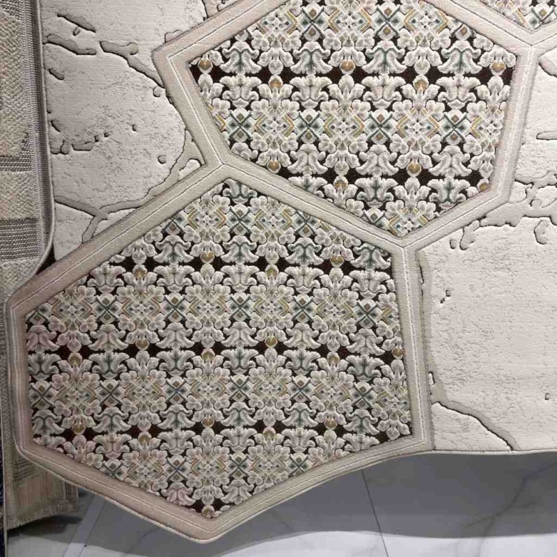 Turkish embossed rug Art N0374A beige size 250*350