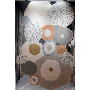 Turkish embossed rug Art N0365A gray size 120*170