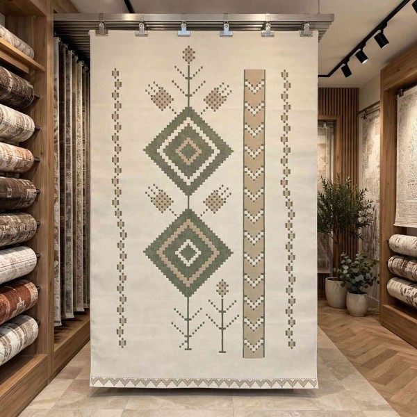 Al-Hebba Carpet ASALA Turkish Najdi Design G0912A green Size 150*220