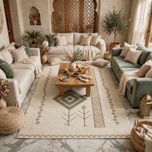 Al-Hebba Carpet ASALA Turkish Najdi Design G0912A green Size 150*220
