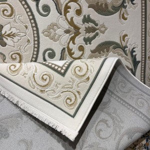 سجاد تركي نقش فرنسي بارون 41162A كريم بترولي مقاس 400*500