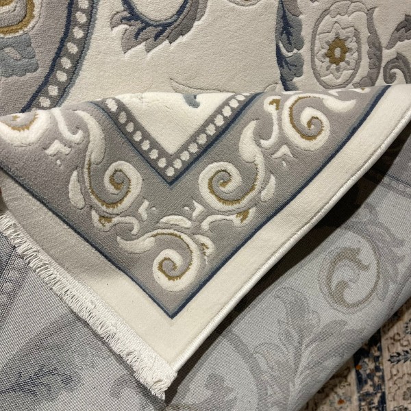 سجاد تركي نقش فرنسي بارون 41162A كريم سماوي مقاس 250*350