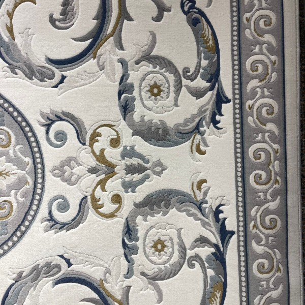 سجاد تركي نقش فرنسي بارون 41162A كريم سماوي مقاس 250*350