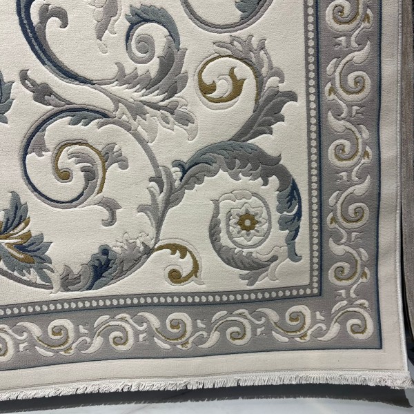 سجاد تركي نقش فرنسي بارون 41162A كريم سماوي مقاس 250*350