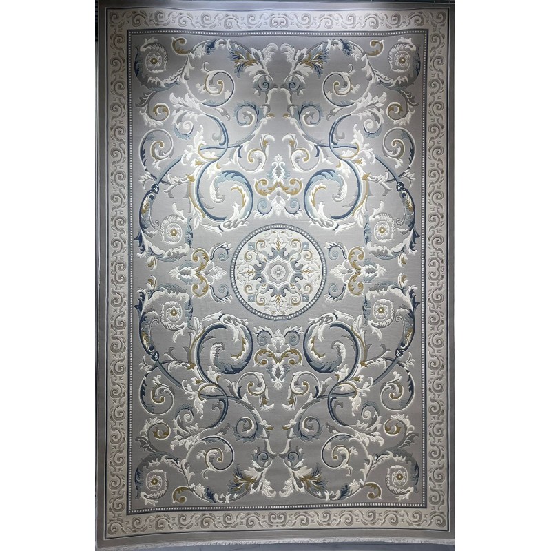 سجاد تركي نقش فرنسي بارون 41162A رصاصي سماوي مقاس 100*200