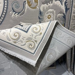 سجاد تركي نقش فرنسي بارون 41162A رصاصي سماوي مقاس 80*150