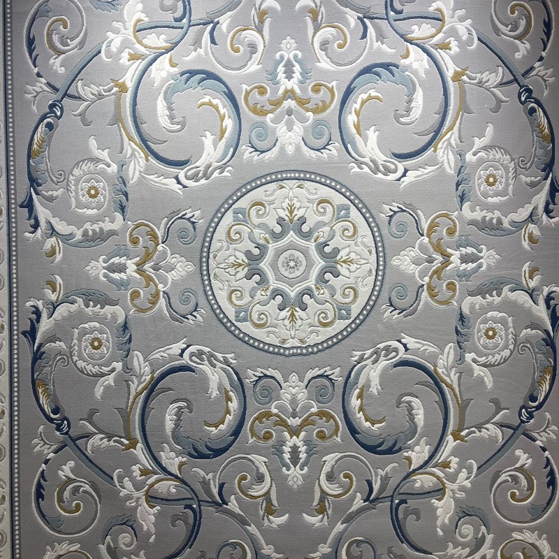 سجاد تركي نقش فرنسي بارون 41162A رصاصي سماوي مقاس 100*200