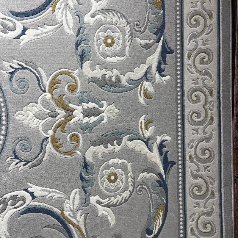 سجاد تركي نقش فرنسي بارون 41162A رصاصي سماوي مقاس 100*200