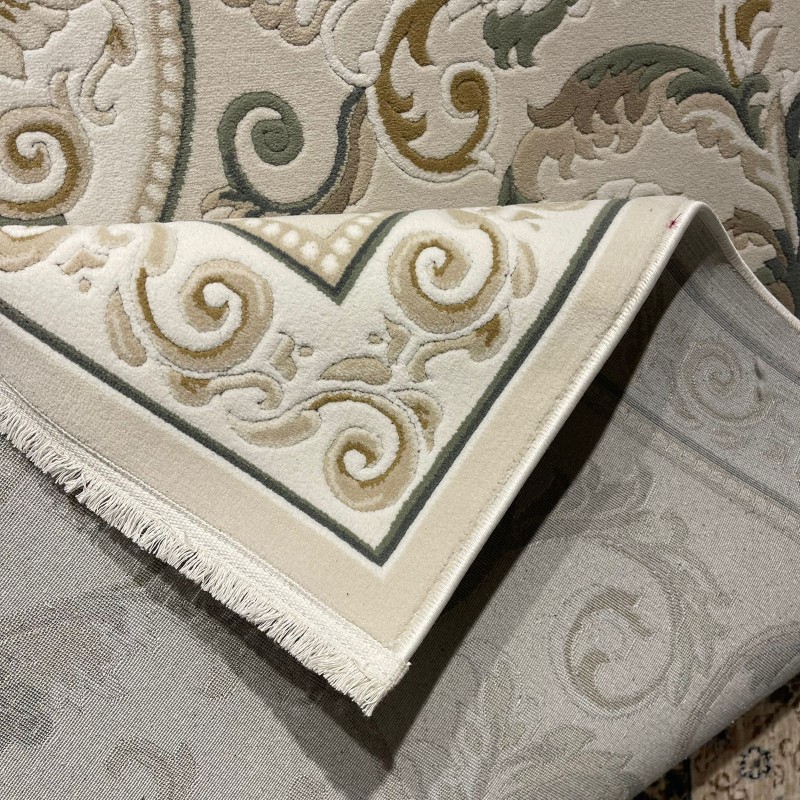 سجاد تركي نقش فرنسي بارون 41162A بيج فاتح اخضرمقاس 150*230