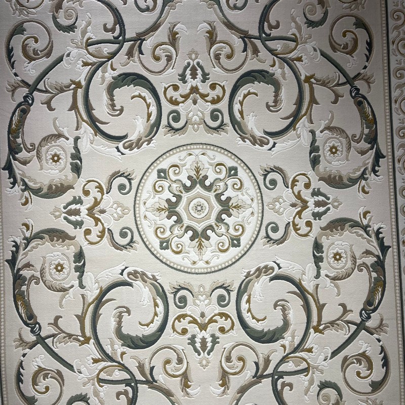 سجاد تركي نقش فرنسي بارون 41162A بيج فاتح اخضرمقاس 150*230